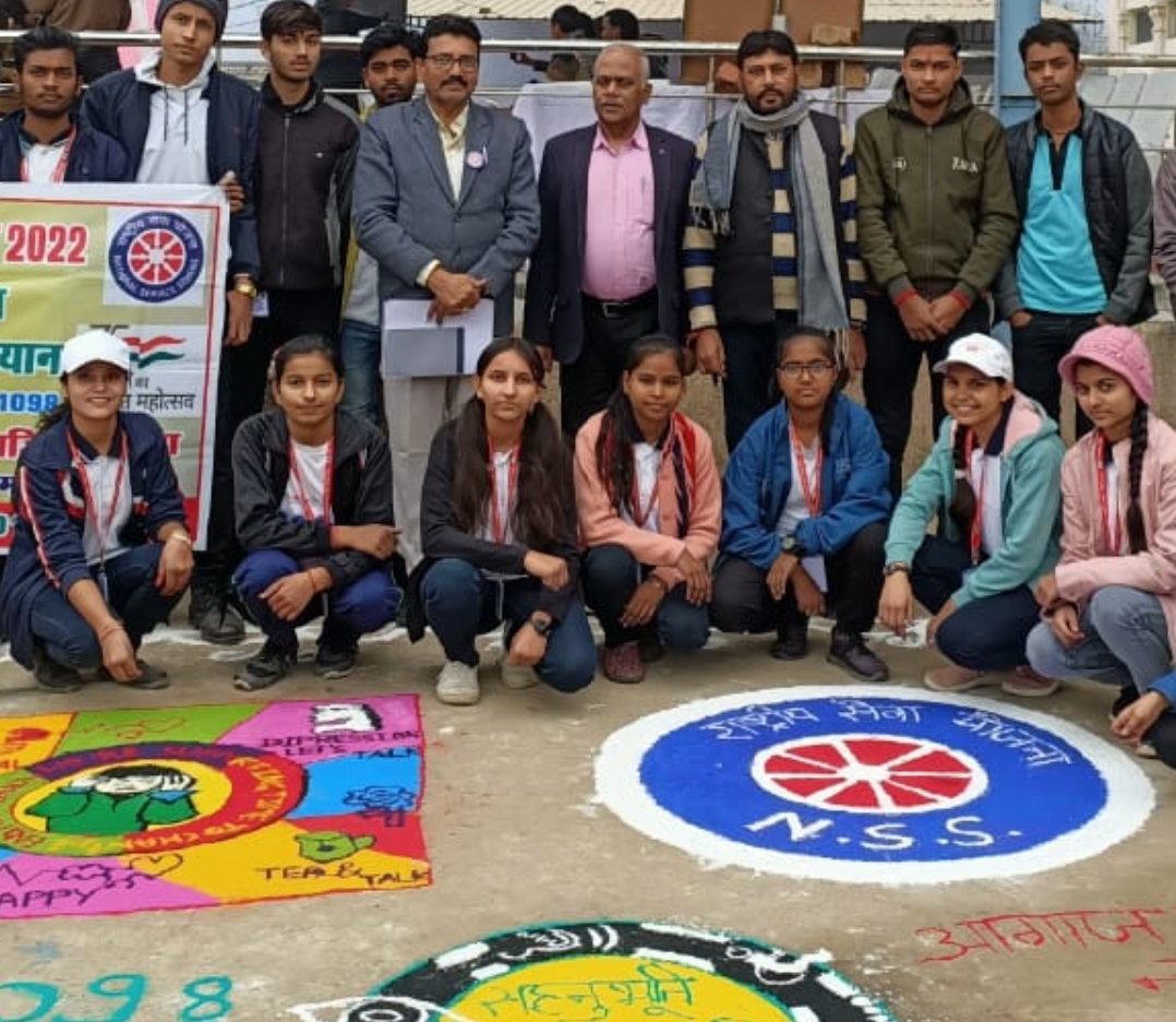 रंगोली बनाकर दिया बाल संरक्षण का संदेश 